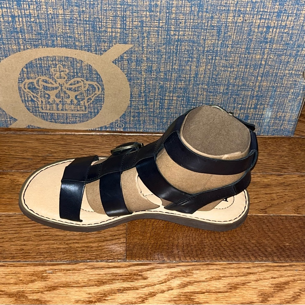 Born Haidee Leather Comfort Gladiator Sandals Black Straps & Tan Sole Women’s 6 - Picture 3 of 10